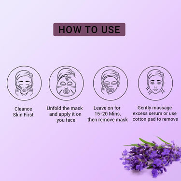 Mancode Lavender Facial Sheet Mask 25ml Smoothen Rough & Dry Skin Calming Firming Pore Reducing, Brightening and Enhances Daily Glow | Korean Sheet Mask for Men Women Sheet Mask Set Combo Pack of 3